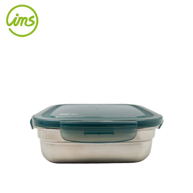 820ML SS Square Food Container Airtight Lid